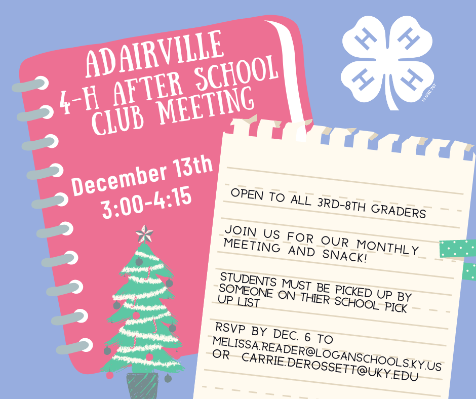 Adairville After School Club Meeting | Logan County Extension Office