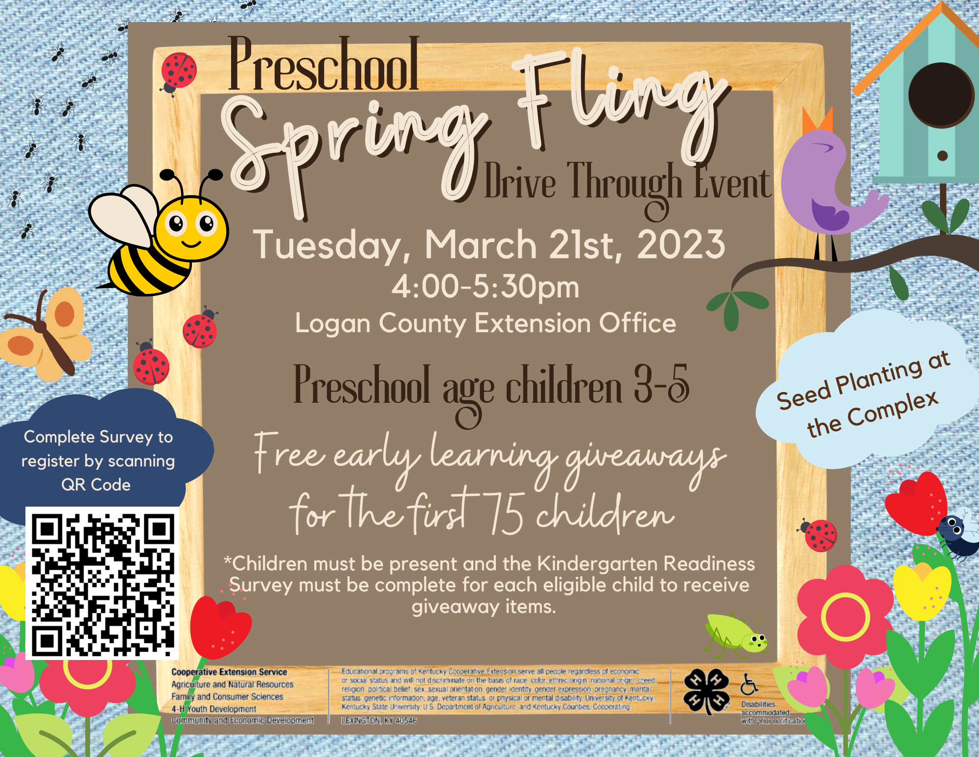 Preschool Spring Fling Drive Through Logan County Extension Office